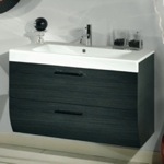 Bathroom Vanity, Iotti NN2C, Wall Mounted Bathroom Vanity, Curved, 39